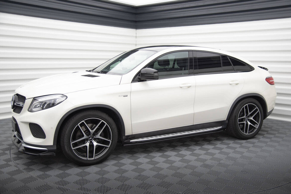 Seitenschweller Ansatz (Paar) passend für Mercedes GLE Coupe 43 AMG / AMG-Line C292 schwarz Hochglanz