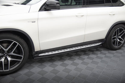 Seitenschweller Ansatz (Paar) passend für Mercedes GLE Coupe 43 AMG / AMG-Line C292 schwarz Hochglanz