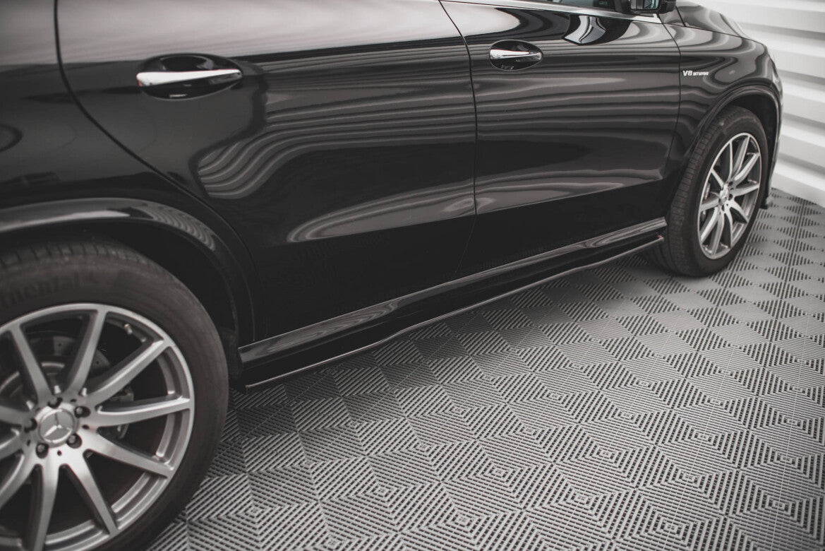 Seitenschweller Ansatz (Paar) passend für Mercedes GLE Coupe 63 AMG C292 schwarz Hochglanz