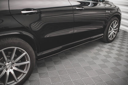 Seitenschweller Ansatz (Paar) passend für Mercedes GLE Coupe 63 AMG C292 schwarz Hochglanz