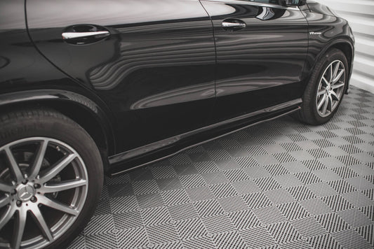 Seitenschweller Ansatz (Paar) passend für Mercedes GLE Coupe 63 AMG C292 schwarz Hochglanz