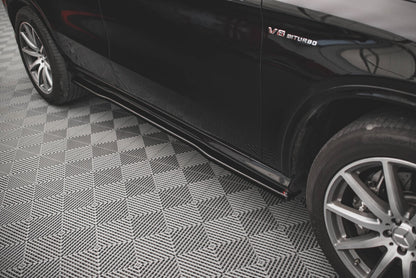Seitenschweller Ansatz (Paar) passend für Mercedes GLE Coupe 63 AMG C292 schwarz Hochglanz