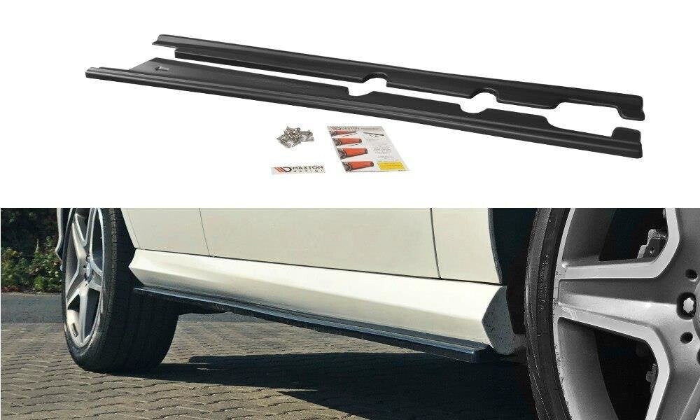 Seitenschweller Ansatz (Paar) passend für Mercedes GLE W166 AMG-Line schwarz Hochglanz