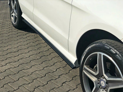 Seitenschweller Ansatz (Paar) passend für Mercedes GLE W166 AMG-Line schwarz Hochglanz