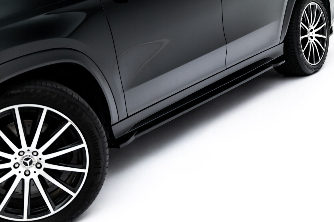 Seitenschweller Ansatz (Paar) passend für Mercedes GLS AMG-Line X167 FL schwarz Hochglanz