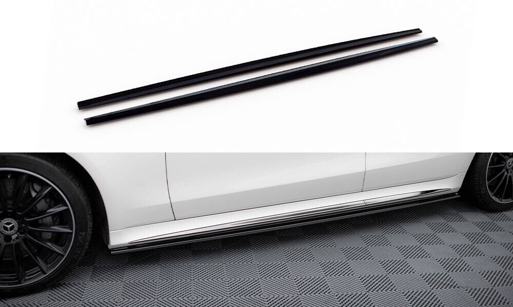 Seitenschweller Ansatz (Paar) passend für Mercedes S AMG-Line W223 schwarz Hochglanz