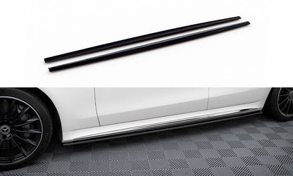 Seitenschweller Ansatz (Paar) passend für Mercedes S AMG-Line W223 schwarz Hochglanz