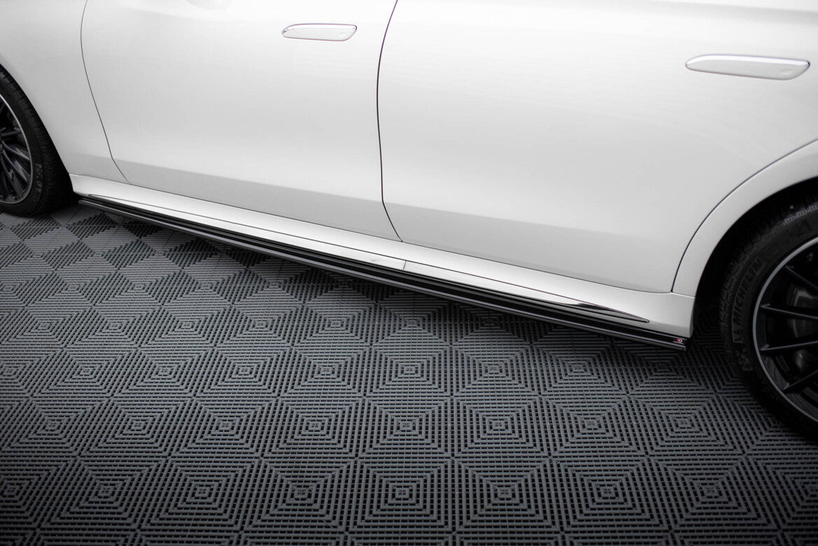 Seitenschweller Ansatz (Paar) passend für Mercedes S AMG-Line W223 schwarz Hochglanz
