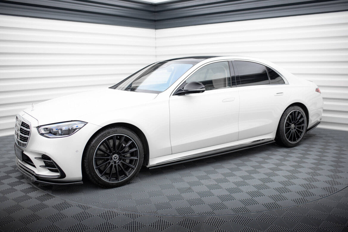 Seitenschweller Ansatz (Paar) passend für Mercedes S AMG-Line W223 schwarz Hochglanz