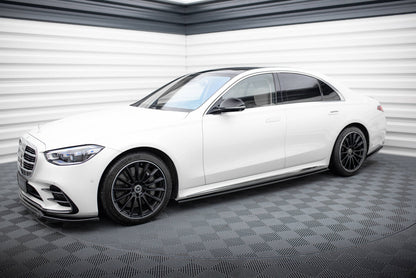 Seitenschweller Ansatz (Paar) passend für Mercedes S AMG-Line W223 schwarz Hochglanz