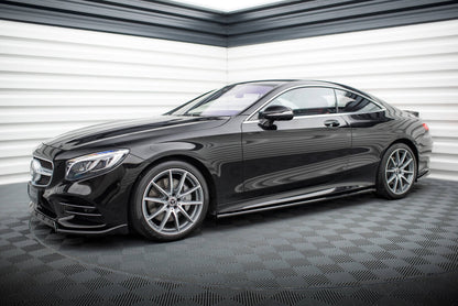 Seitenschweller Ansatz (Paar) passend für Mercedes S Coupe AMG-Line C217 FL schwarz Hochglanz