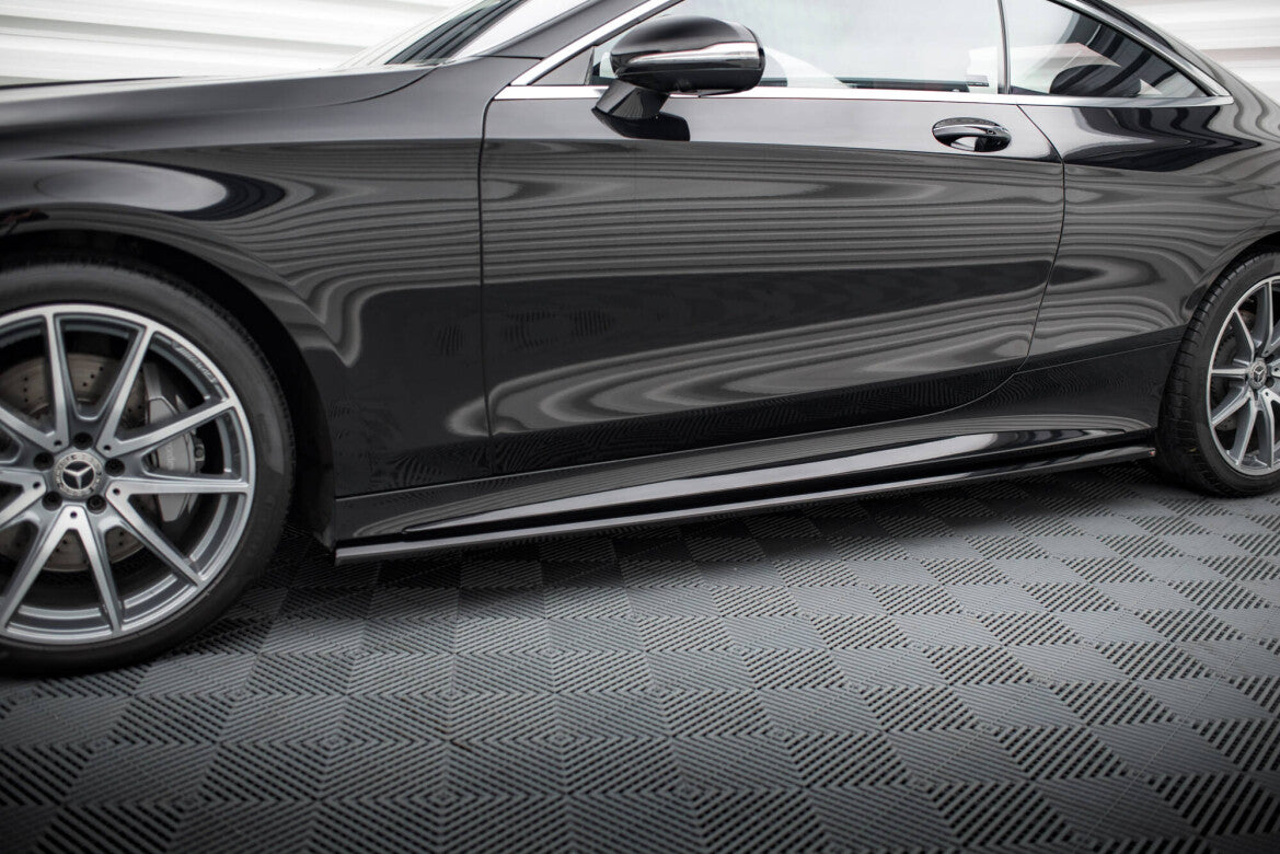 Seitenschweller Ansatz (Paar) passend für Mercedes S Coupe AMG-Line C217 FL schwarz Hochglanz