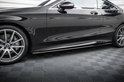 Seitenschweller Ansatz (Paar) passend für Mercedes S Coupe AMG-Line C217 FL schwarz Hochglanz
