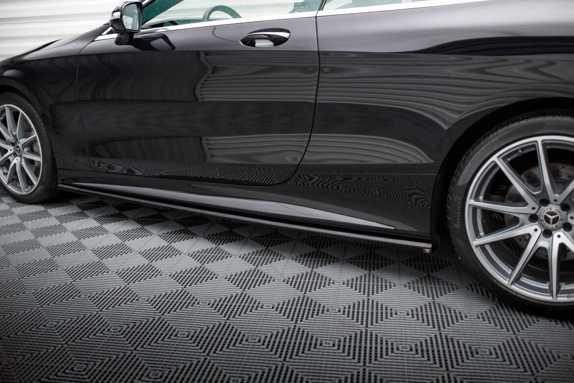 Seitenschweller Ansatz (Paar) passend für Mercedes S Coupe AMG-Line C217 FL schwarz Hochglanz