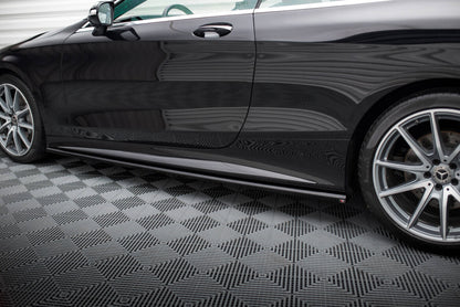 Seitenschweller Ansatz (Paar) passend für Mercedes S Coupe AMG-Line C217 FL schwarz Hochglanz