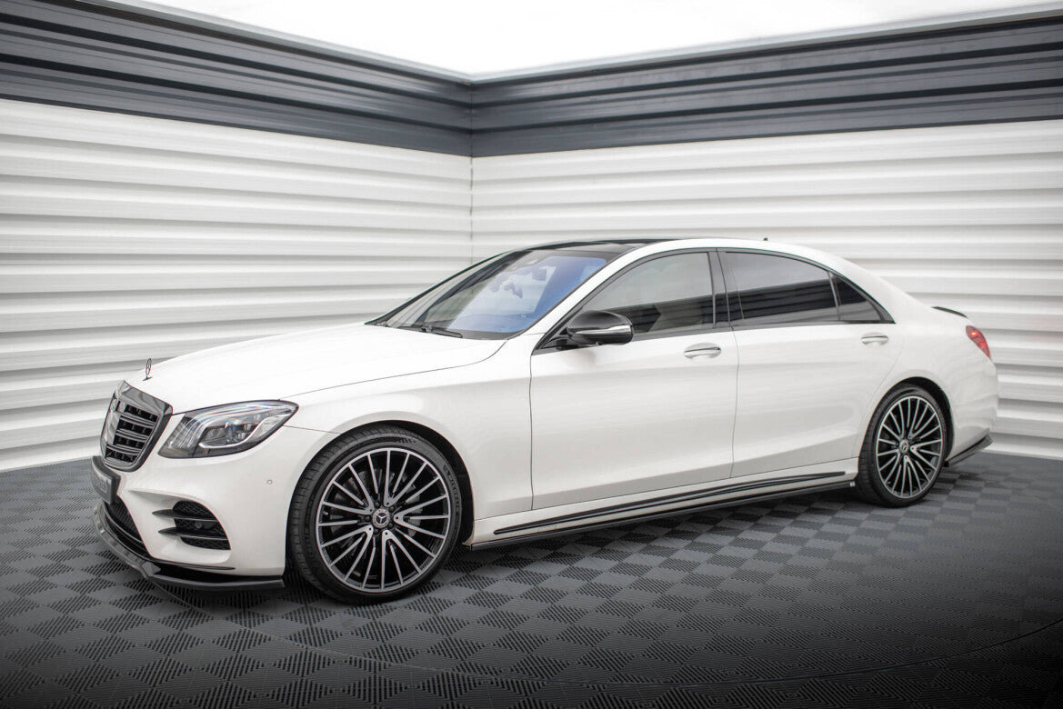 Seitenschweller Ansatz (Paar) passend für Mercedes S Lang AMG-Line W222 schwarz Hochglanz