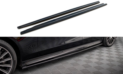 Seitenschweller Ansatz (Paar) passend für Mercedes S Long AMG-Line V223 schwarz Hochglanz