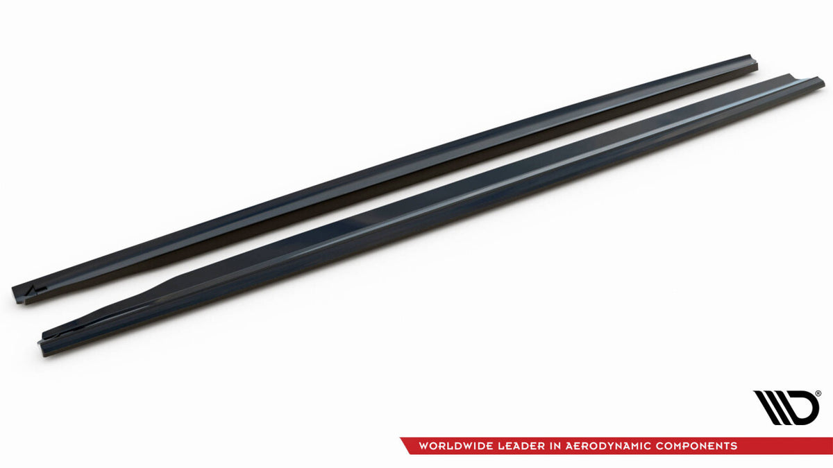 Seitenschweller Ansatz (Paar) passend für Mercedes S Long AMG-Line V223 schwarz Hochglanz