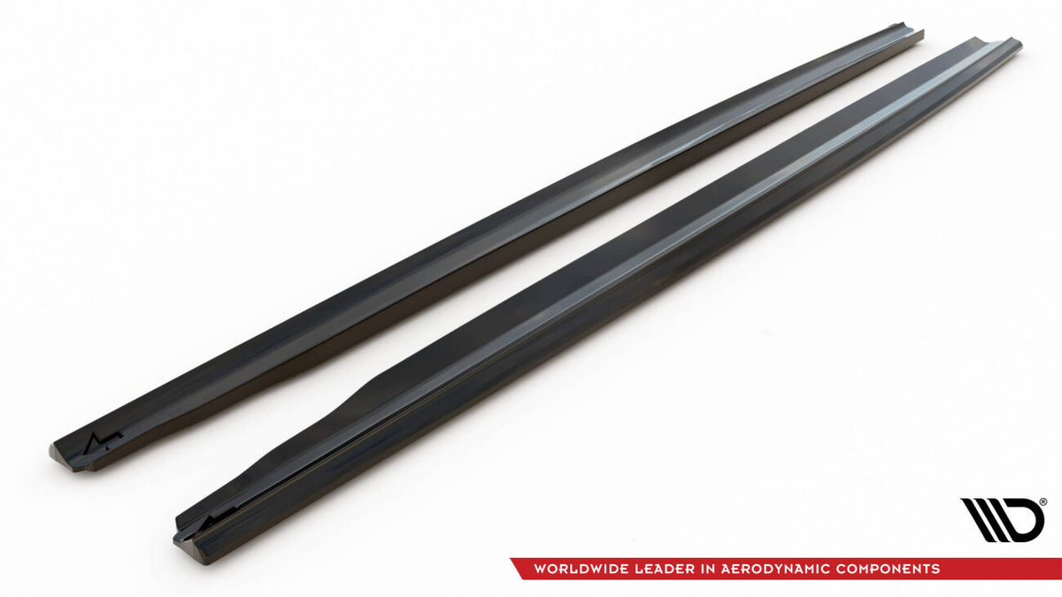 Seitenschweller Ansatz (Paar) passend für Mercedes S Long AMG-Line V223 schwarz Hochglanz