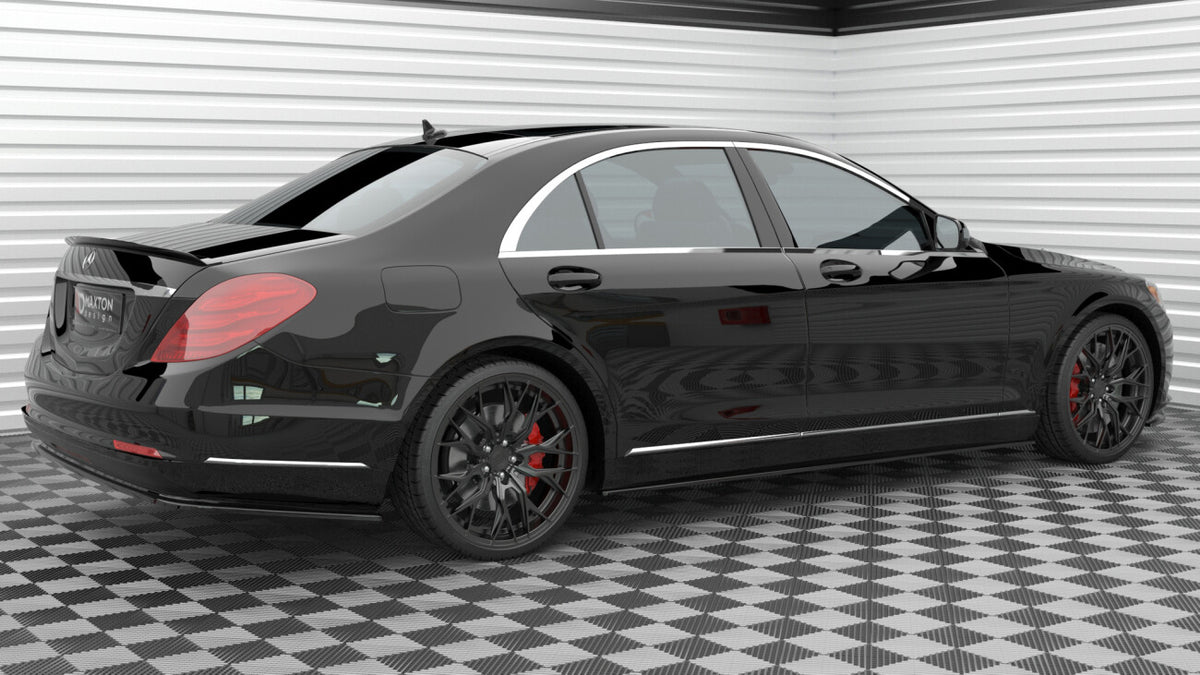 Seitenschweller Ansatz (Paar) passend für Mercedes S Long W222 schwarz Hochglanz