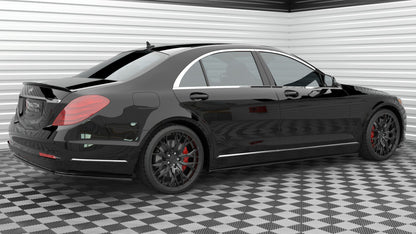 Seitenschweller Ansatz (Paar) passend für Mercedes S Long W222 schwarz Hochglanz