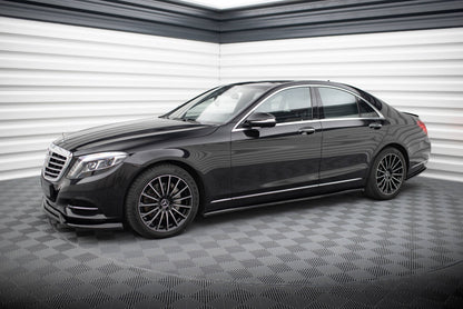 Seitenschweller Ansatz (Paar) passend für Mercedes S W222 schwarz Hochglanz