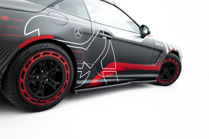 Seitenschweller Ansatz (Paar) passend für Mercedes SL 63 AMG R231 schwarz Hochglanz