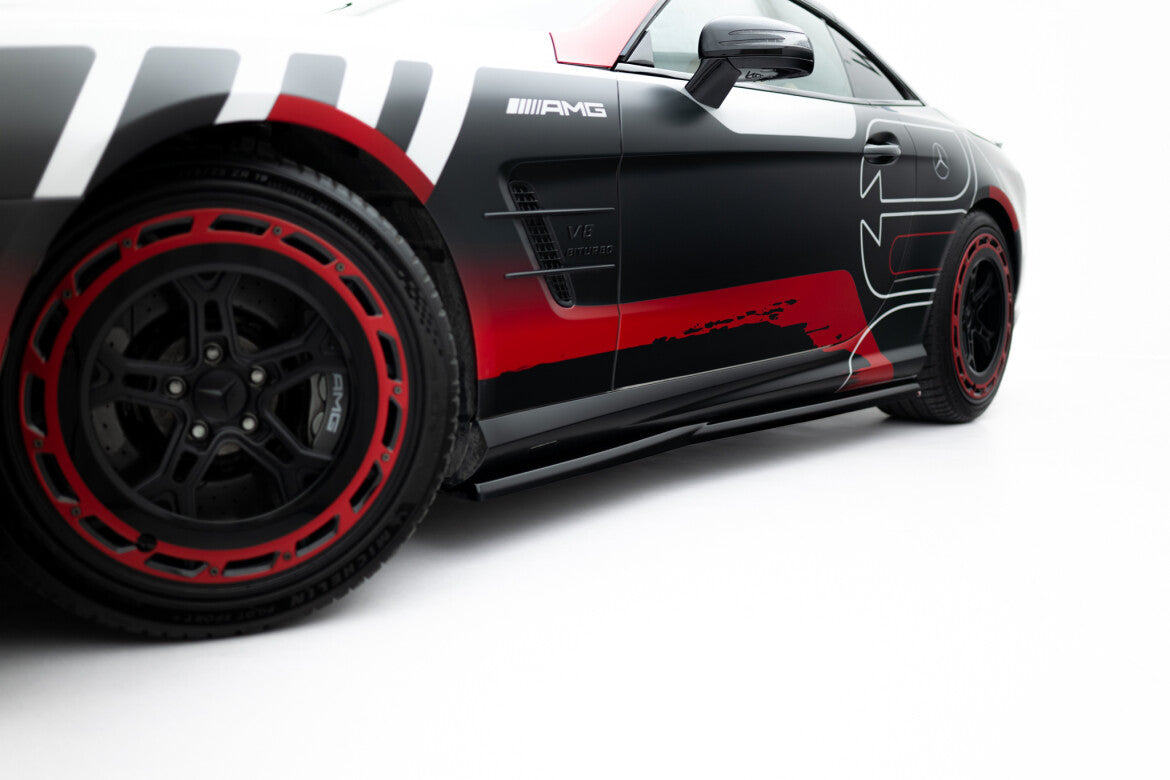Seitenschweller Ansatz (Paar) passend für Mercedes SL 63 AMG R231 schwarz Hochglanz