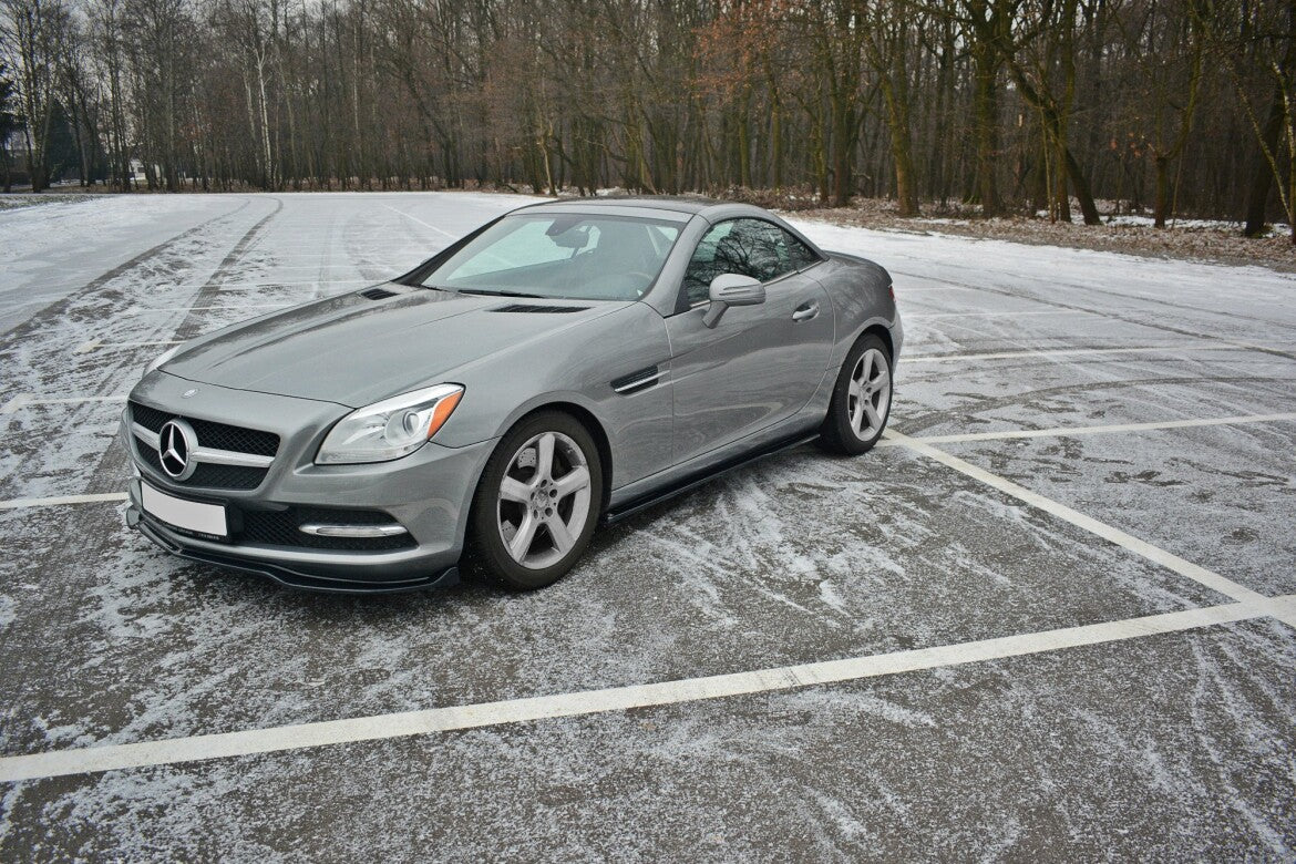 Seitenschweller Ansatz (Paar) passend für Mercedes SLK R172 schwarz Hochglanz