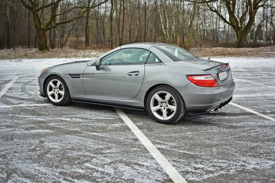Seitenschweller Ansatz (Paar) passend für Mercedes SLK R172 schwarz Hochglanz
