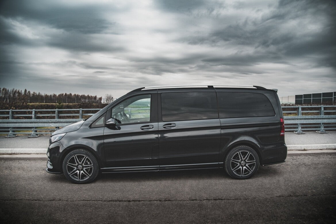 Seitenschweller Ansatz (Paar) passend für Mercedes V-Klasse Long AMG-Line W447 schwarz Hochglanz