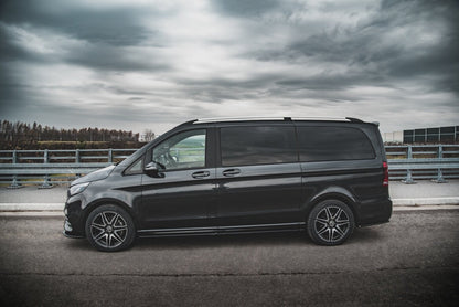 Seitenschweller Ansatz (Paar) passend für Mercedes V-Klasse Long AMG-Line W447 schwarz Hochglanz