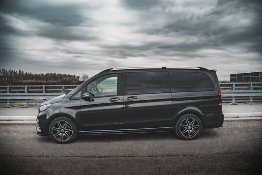 Seitenschweller Ansatz (Paar) passend für Mercedes V-Klasse Long AMG-Line W447 schwarz Hochglanz