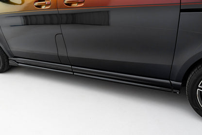Seitenschweller Ansatz (Paar) passend für Mercedes V-Klasse Long AMG-Line W447 schwarz Hochglanz