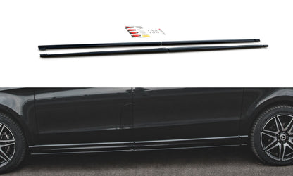 Seitenschweller Ansatz (Paar) passend für Mercedes V-Klasse Long AMG-Line W447 schwarz Hochglanz