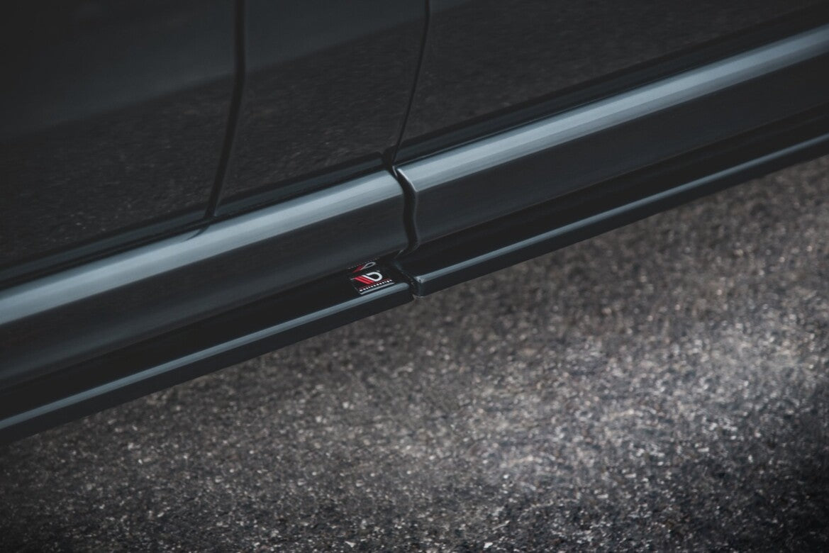 Seitenschweller Ansatz (Paar) passend für Mercedes V-Klasse Long AMG-Line W447 schwarz Hochglanz