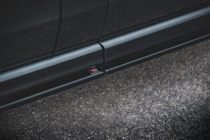 Seitenschweller Ansatz (Paar) passend für Mercedes V-Klasse Long AMG-Line W447 schwarz Hochglanz