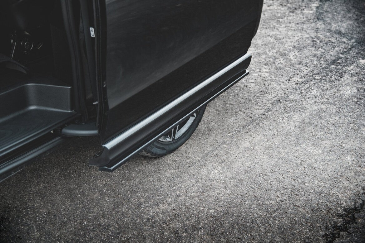 Seitenschweller Ansatz (Paar) passend für Mercedes V-Klasse Long AMG-Line W447 schwarz Hochglanz