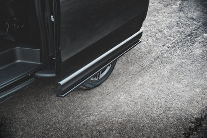 Seitenschweller Ansatz (Paar) passend für Mercedes V-Klasse Long AMG-Line W447 schwarz Hochglanz
