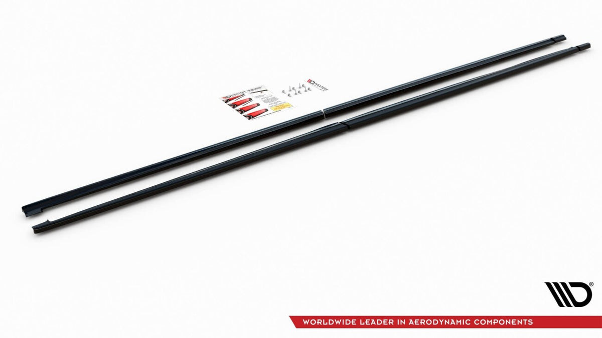 Seitenschweller Ansatz (Paar) passend für Mercedes V-Klasse Long AMG-Line W447 schwarz Hochglanz