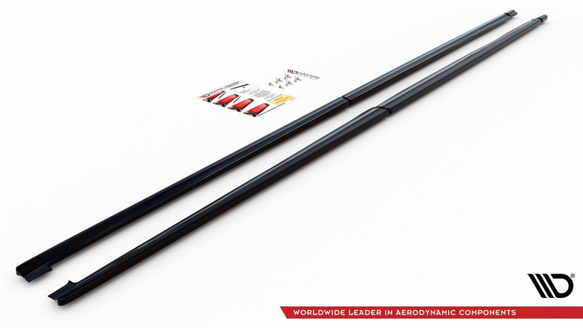 Seitenschweller Ansatz (Paar) passend für Mercedes V-Klasse Long AMG-Line W447 schwarz Hochglanz
