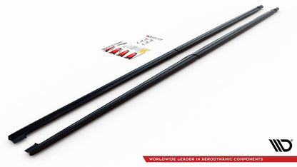 Seitenschweller Ansatz (Paar) passend für Mercedes V-Klasse Long AMG-Line W447 schwarz Hochglanz