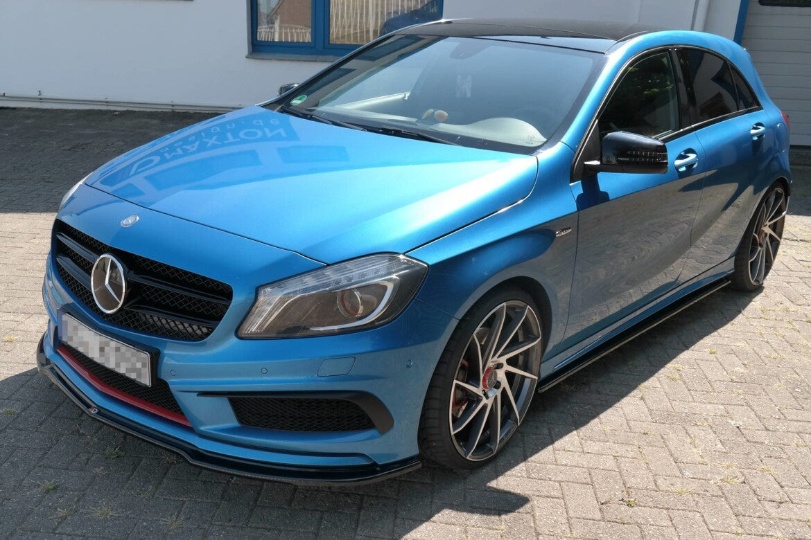 Seitenschweller Ansatz (Paar) passend für Mercedes W176 AMG-LINE vor FL Carbon Look