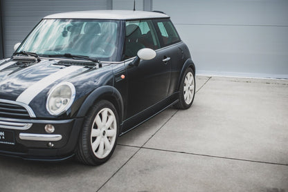 Seitenschweller Ansatz (Paar) passend für Mini Cooper / One R50 schwarz Hochglanz