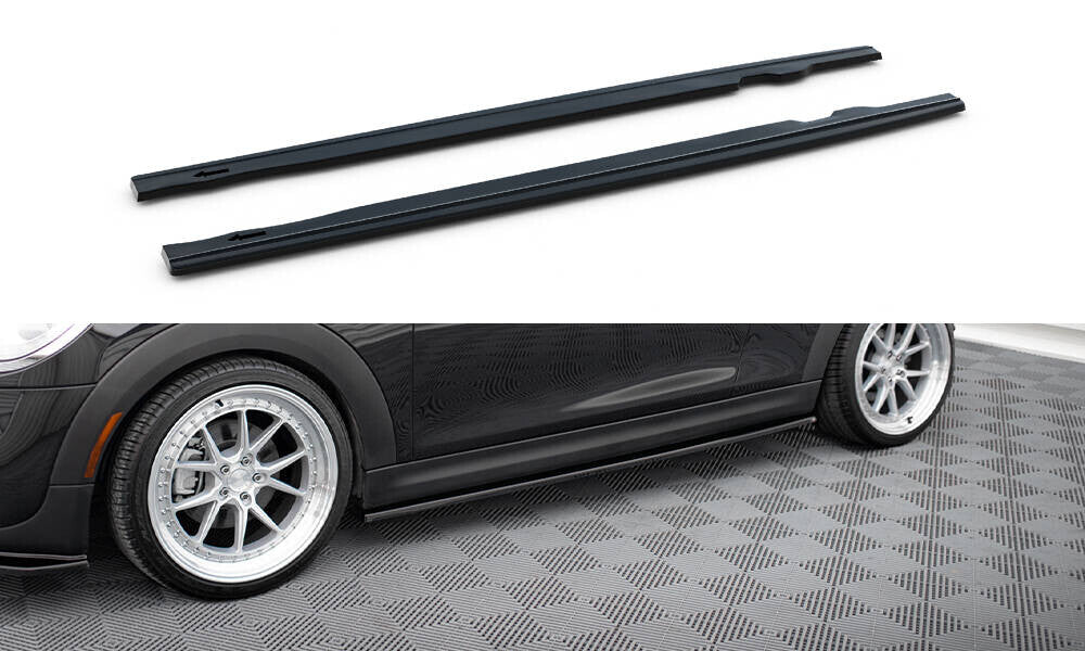 Seitenschweller Ansatz (Paar) passend für Mini Cooper S F56 / F56 FL schwarz Hochglanz