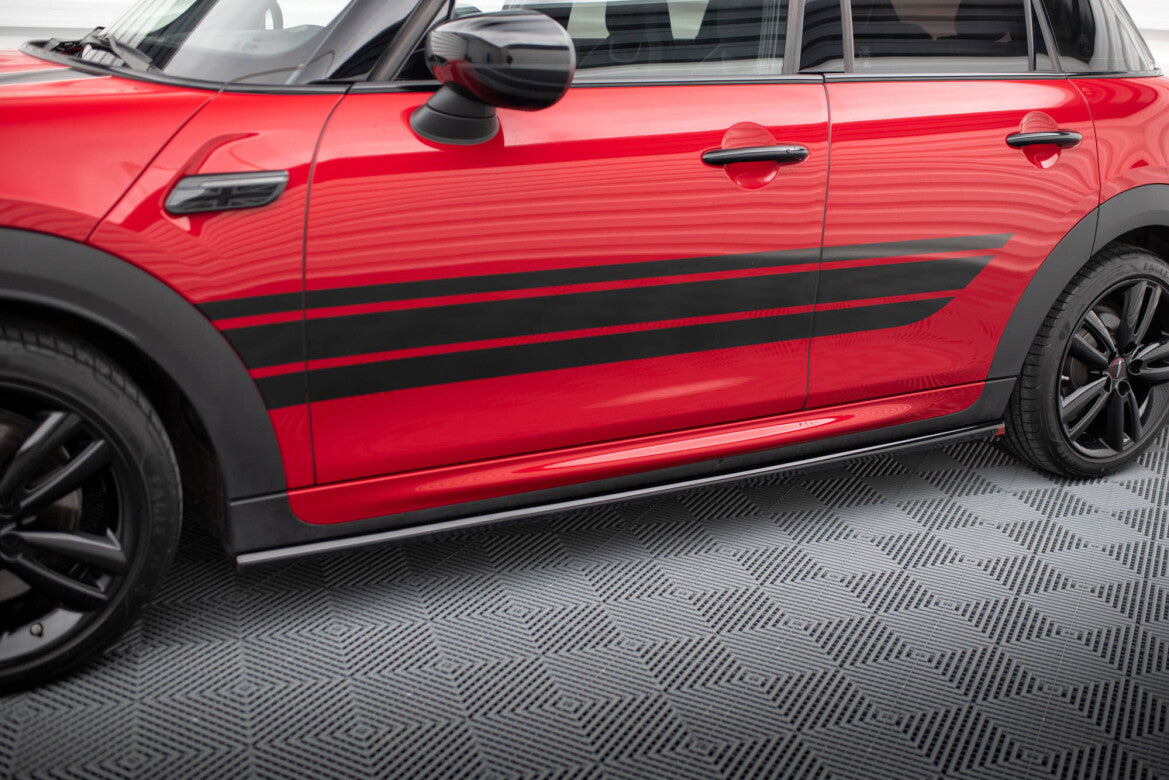 Seitenschweller Ansatz (Paar) passend für Mini Cooper S John Cooper Works F55 FL schwarz Hochglanz