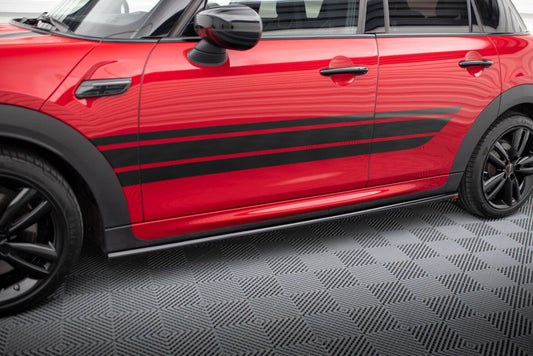 Seitenschweller Ansatz (Paar) passend für Mini Cooper S John Cooper Works F55 FL schwarz Hochglanz