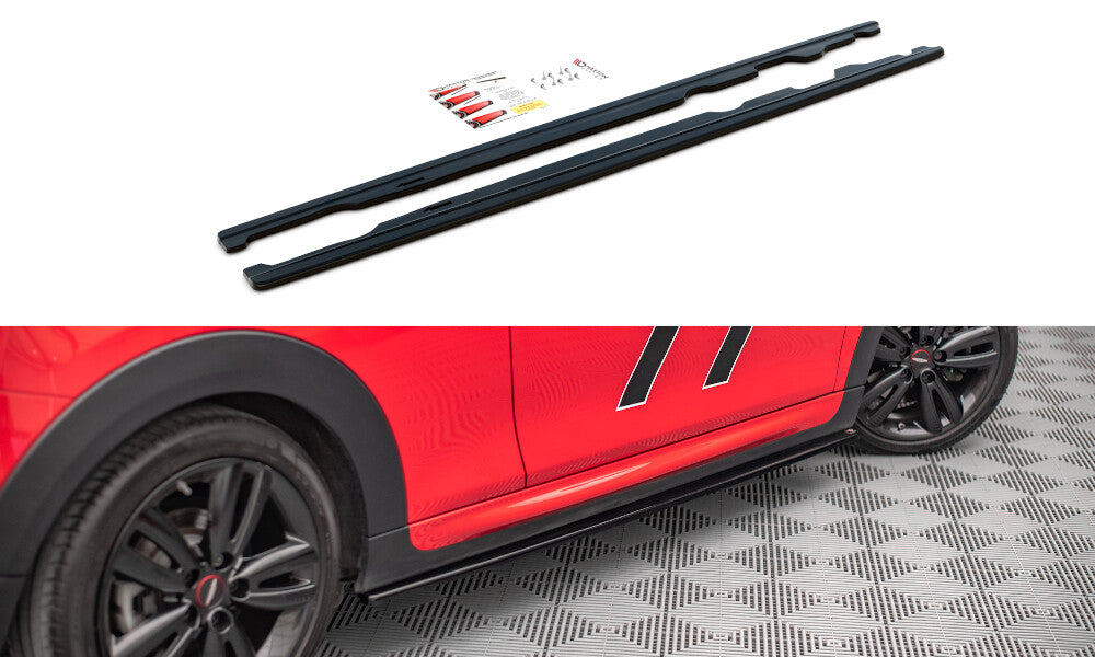 Seitenschweller Ansatz (Paar) passend für Mini Cooper S John Cooper Works F56 schwarz Hochglanz