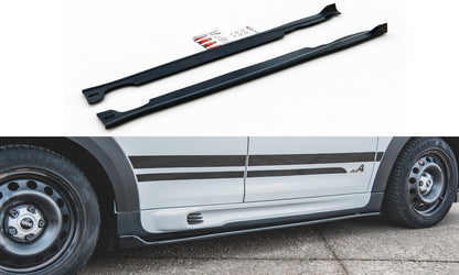Seitenschweller Ansatz (Paar) passend für Mini Countryman Mk1 JCW schwarz matt