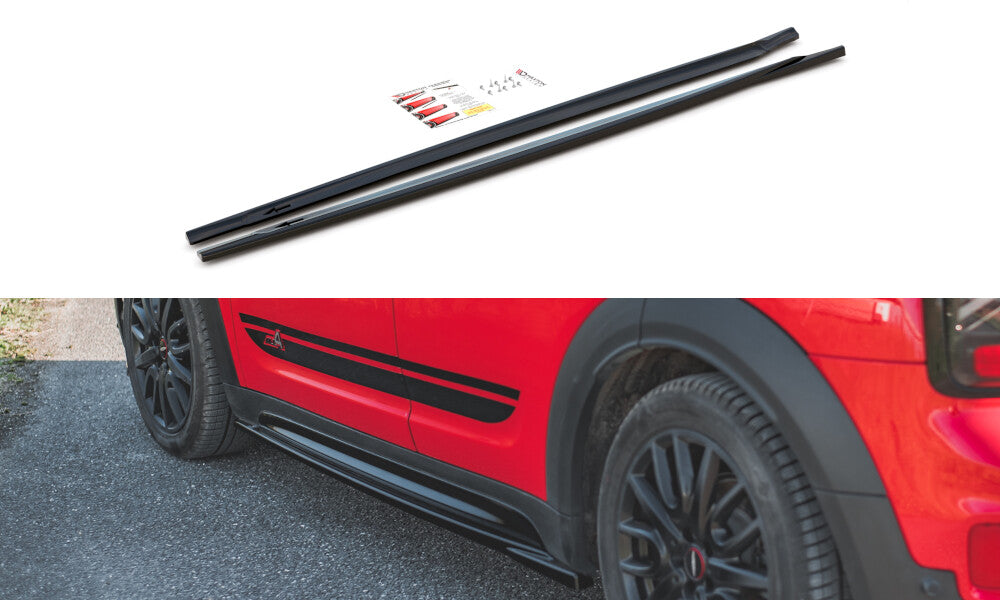 Seitenschweller Ansatz (Paar) passend für Mini Countryman Mk2 F60 JCW schwarz matt